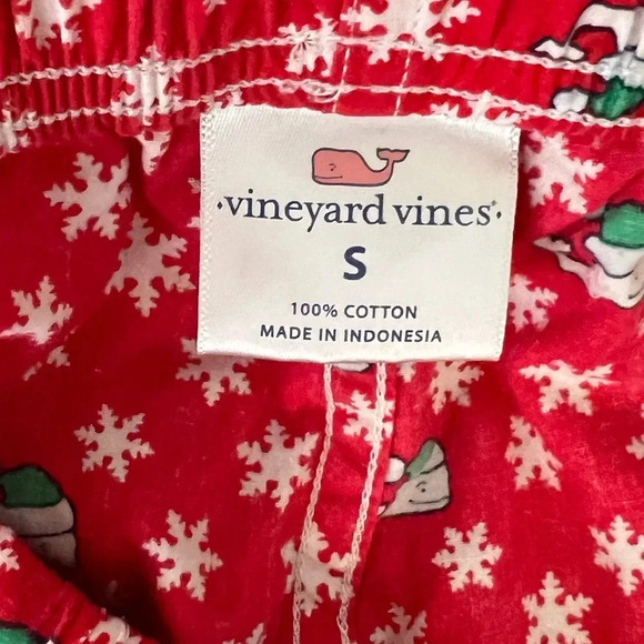 Vineyard vines men’s red Christmas whale snowflake pajama lounge pants sz Small - Picture 2 of 2